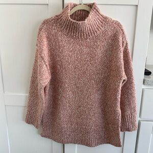 Ann Taylor Marled Turtleneck Sweater Oversized Fit (Fits S/M) Soft Wool Blend